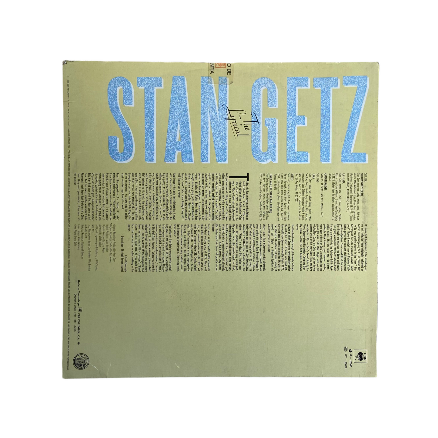 The lyrical Stan Getz
