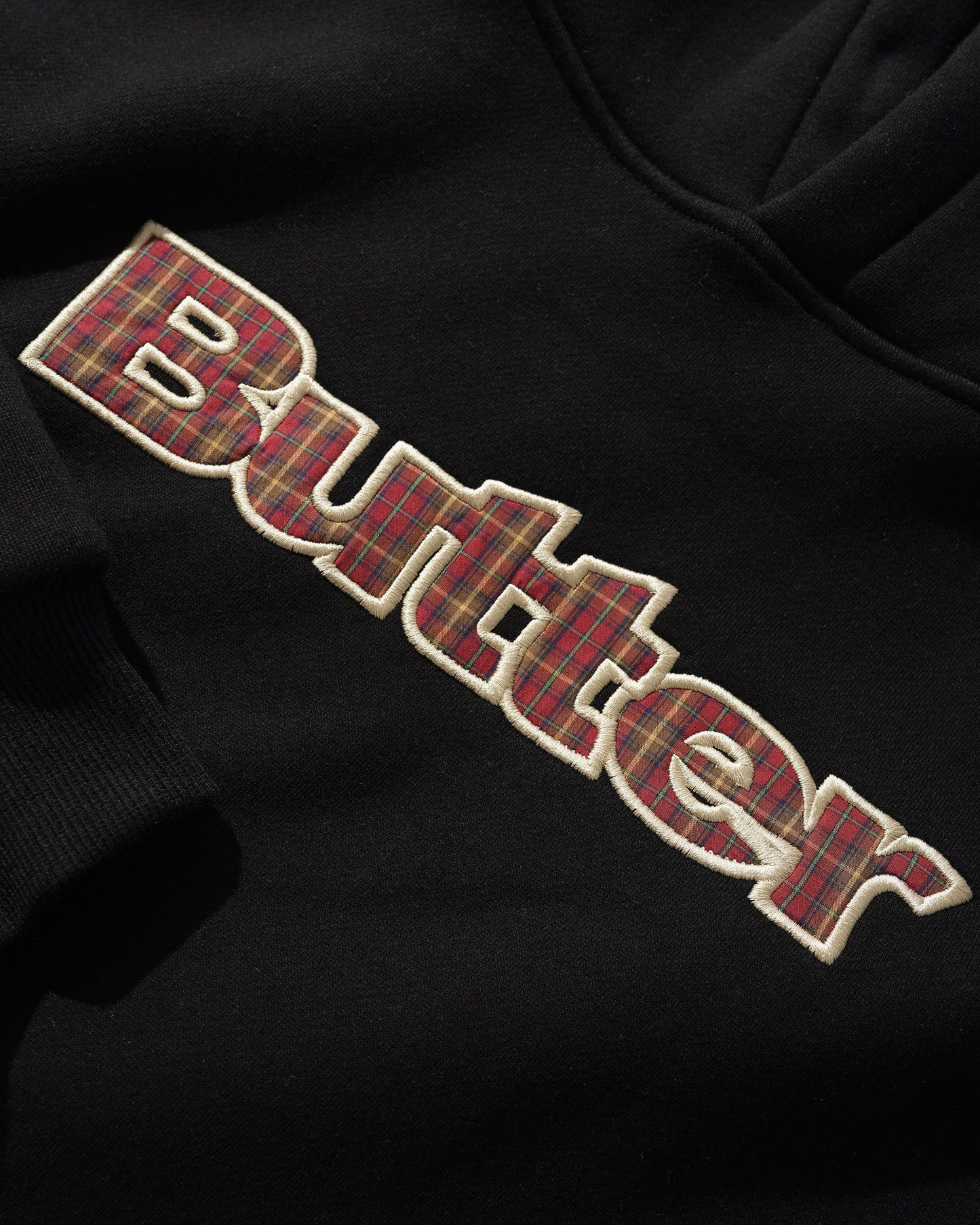 Butter - Plaid Logo Applique Pullover Hoodie