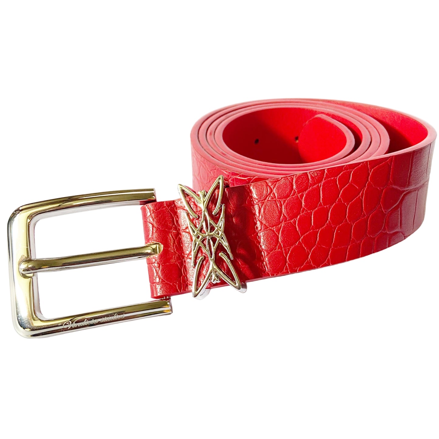 Vindicta Studios - Logo Croc Belt Cherry Red