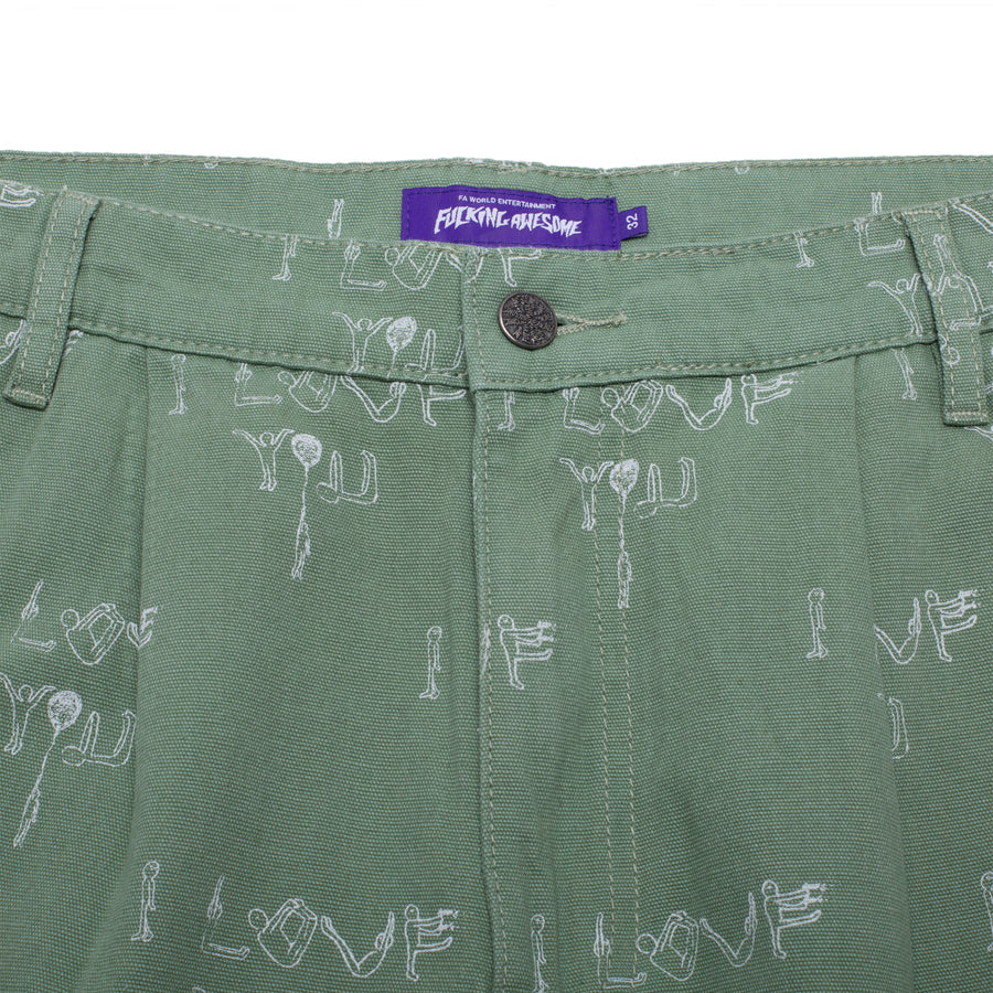 Fucking Awesome - I Love You Pleated Baggy Pant