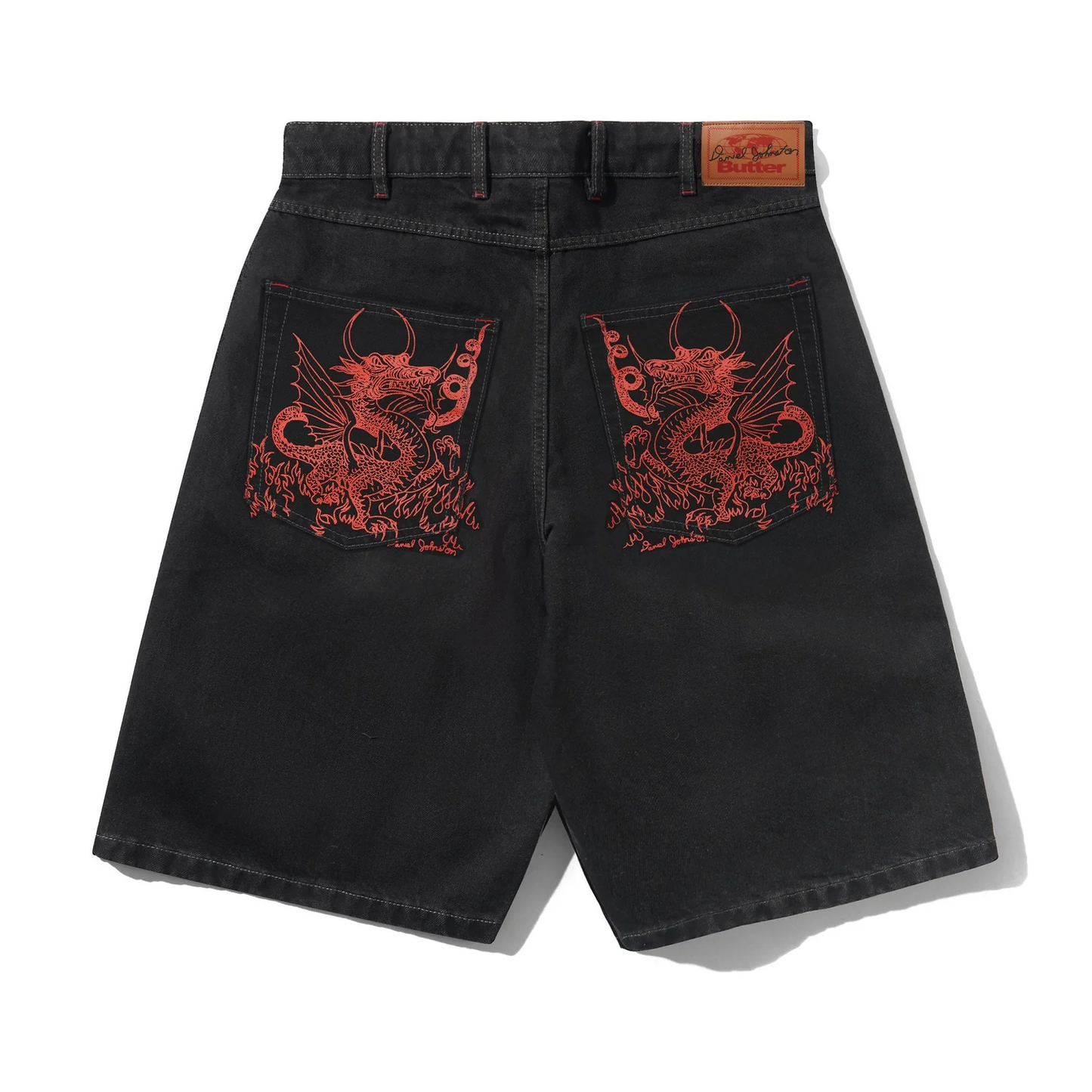Butter - Dragon Denim Washed Black Shorts