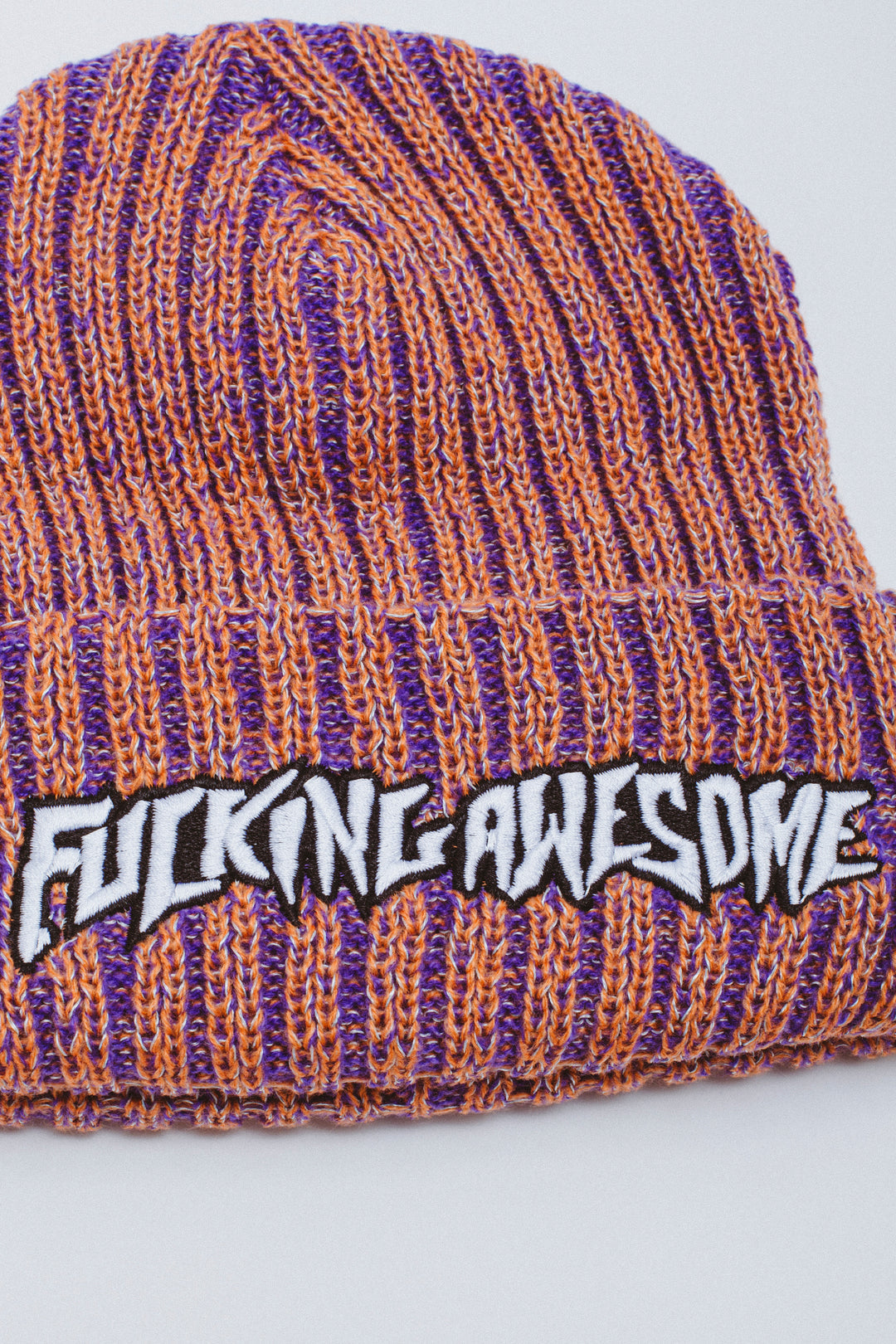 Fucking Awesome - Reflective Stripe Orange Beanie