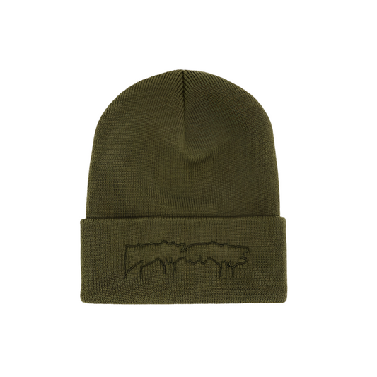 Fucking Awesome - Drip Embroidered Beanie (Olive)