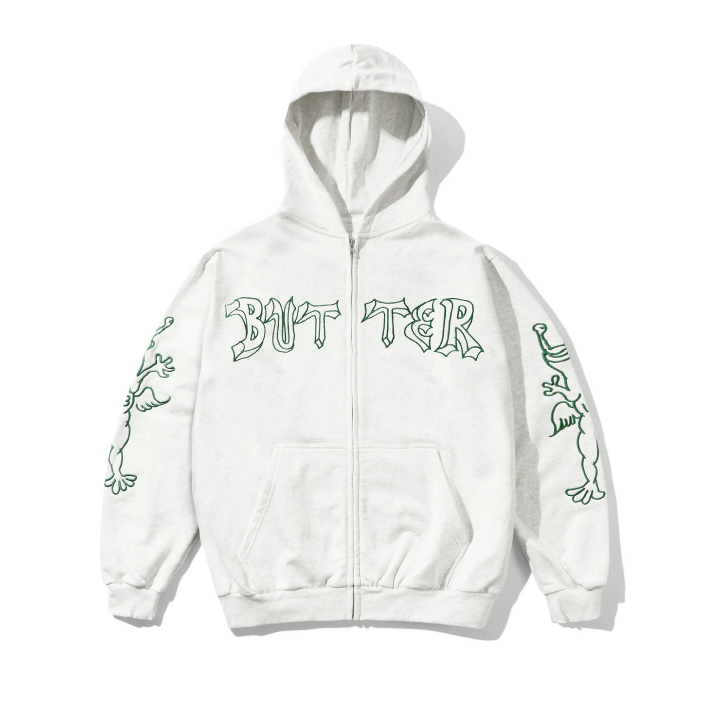 Butter - Thirteen Zip Thru Ash Grey Hoodie