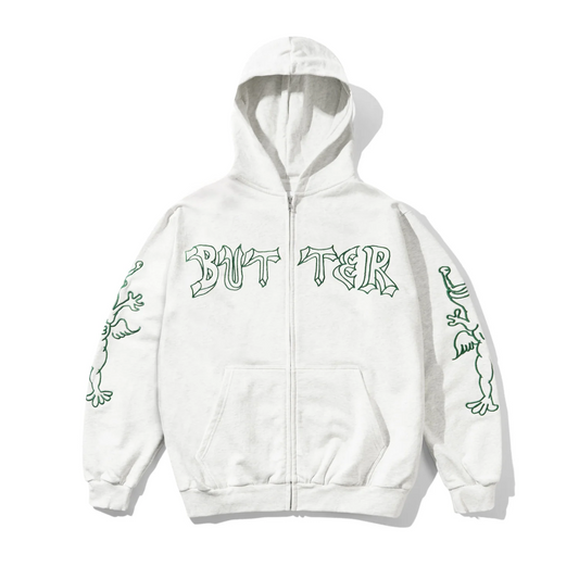 Butter - Thirteen Zip Thru Ash Grey Hoodie