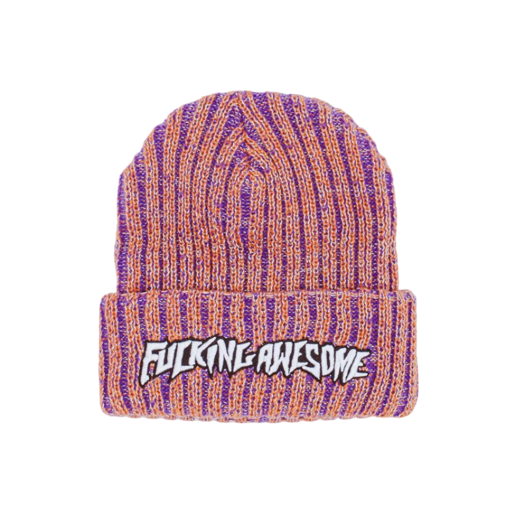 Fucking Awesome - Reflective Stripe Orange Beanie