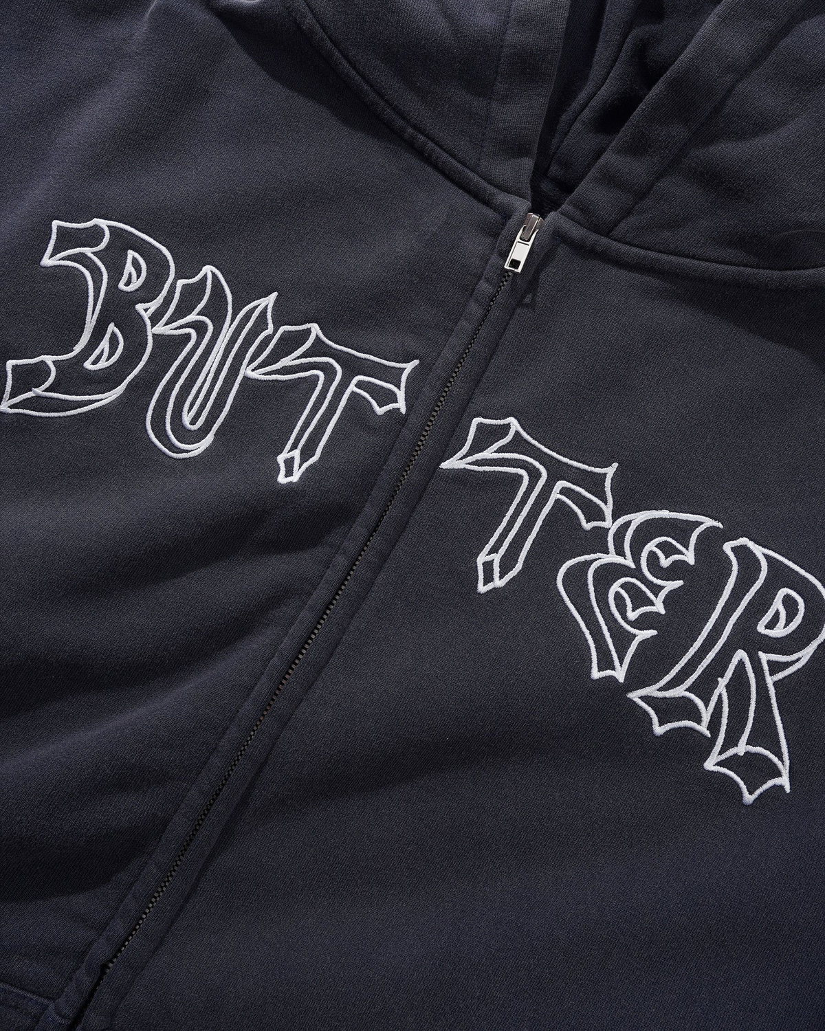 Butter - Thirteen Zip Thru Washed Navy Hoodie