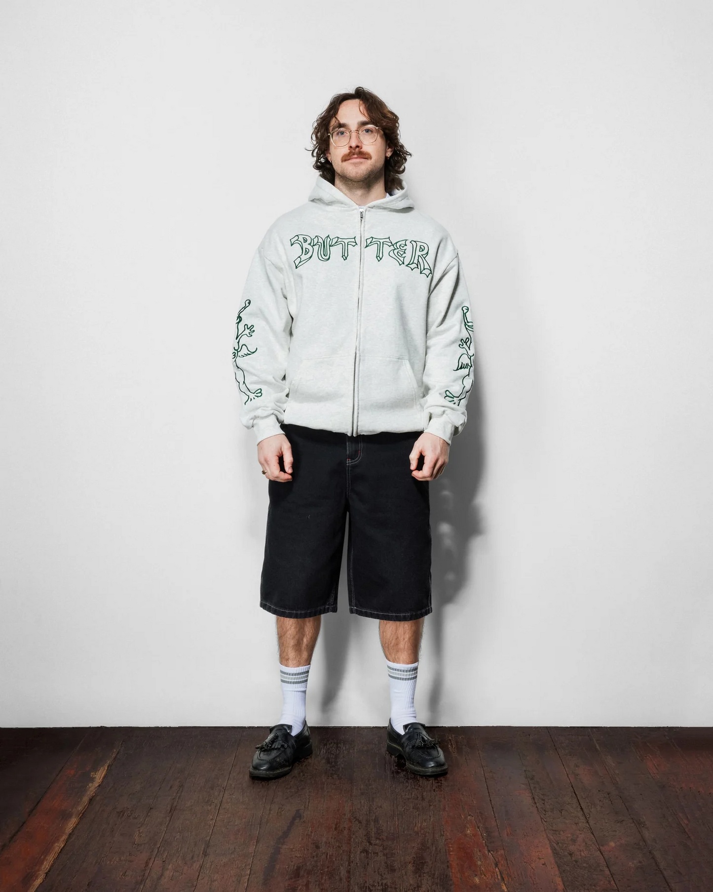 Butter - Thirteen Zip Thru Ash Grey Hoodie