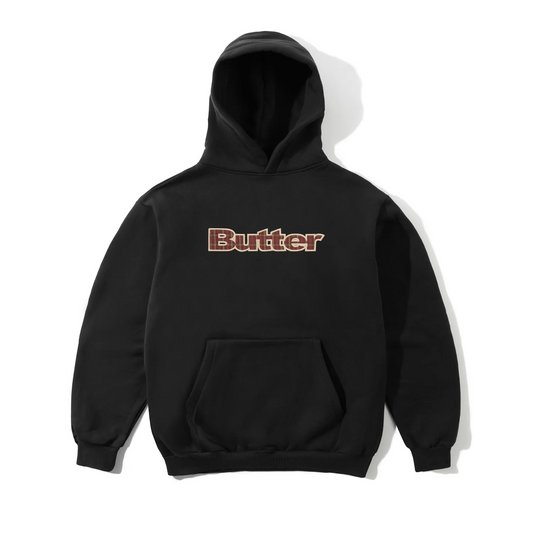 Butter - Plaid Logo Applique Pullover Hoodie