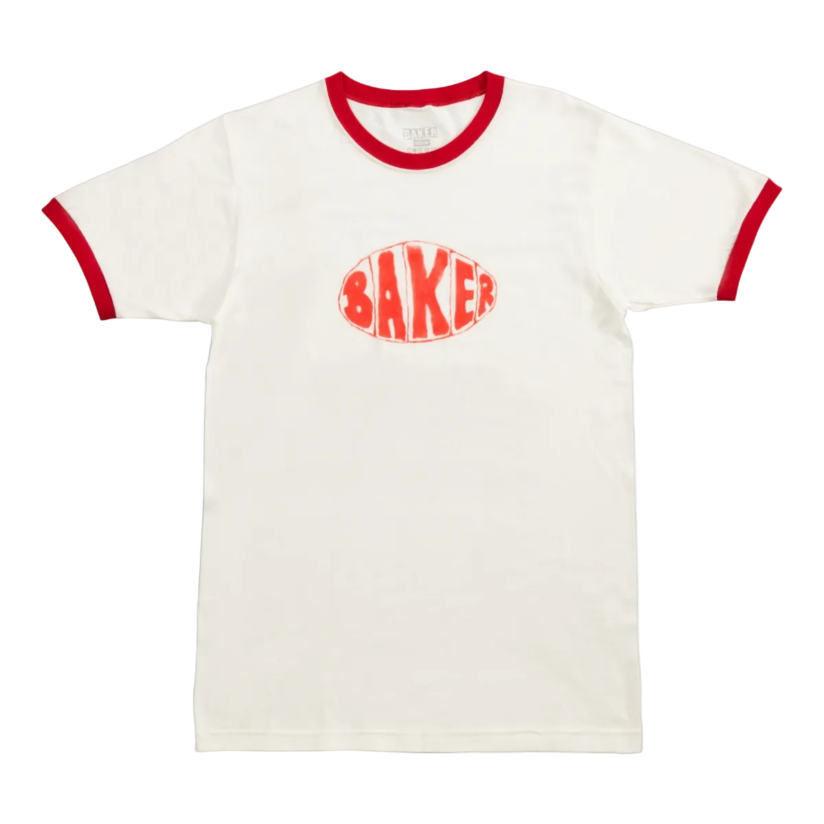 Baker - Sprayed Oval White Ringer Tee