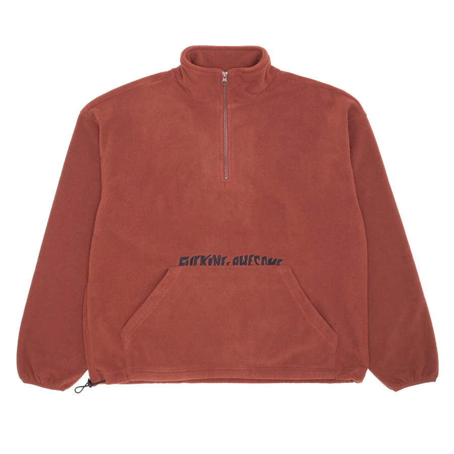 Fucking Awesome - Cut off Quarter Zip Polar Fleece (Brown)