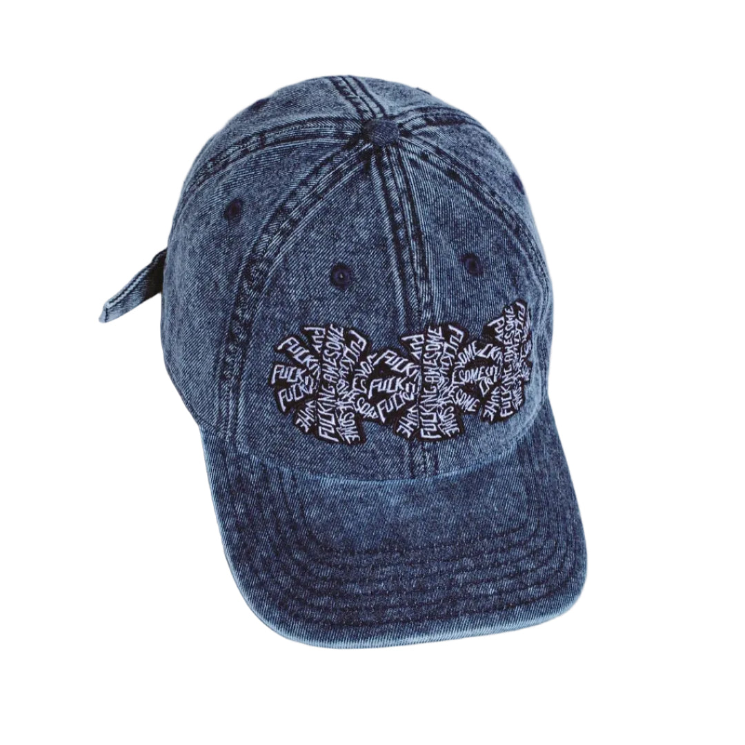 Fucking Awesome - Three Spiral Washed Blue Denim 6 panel hat