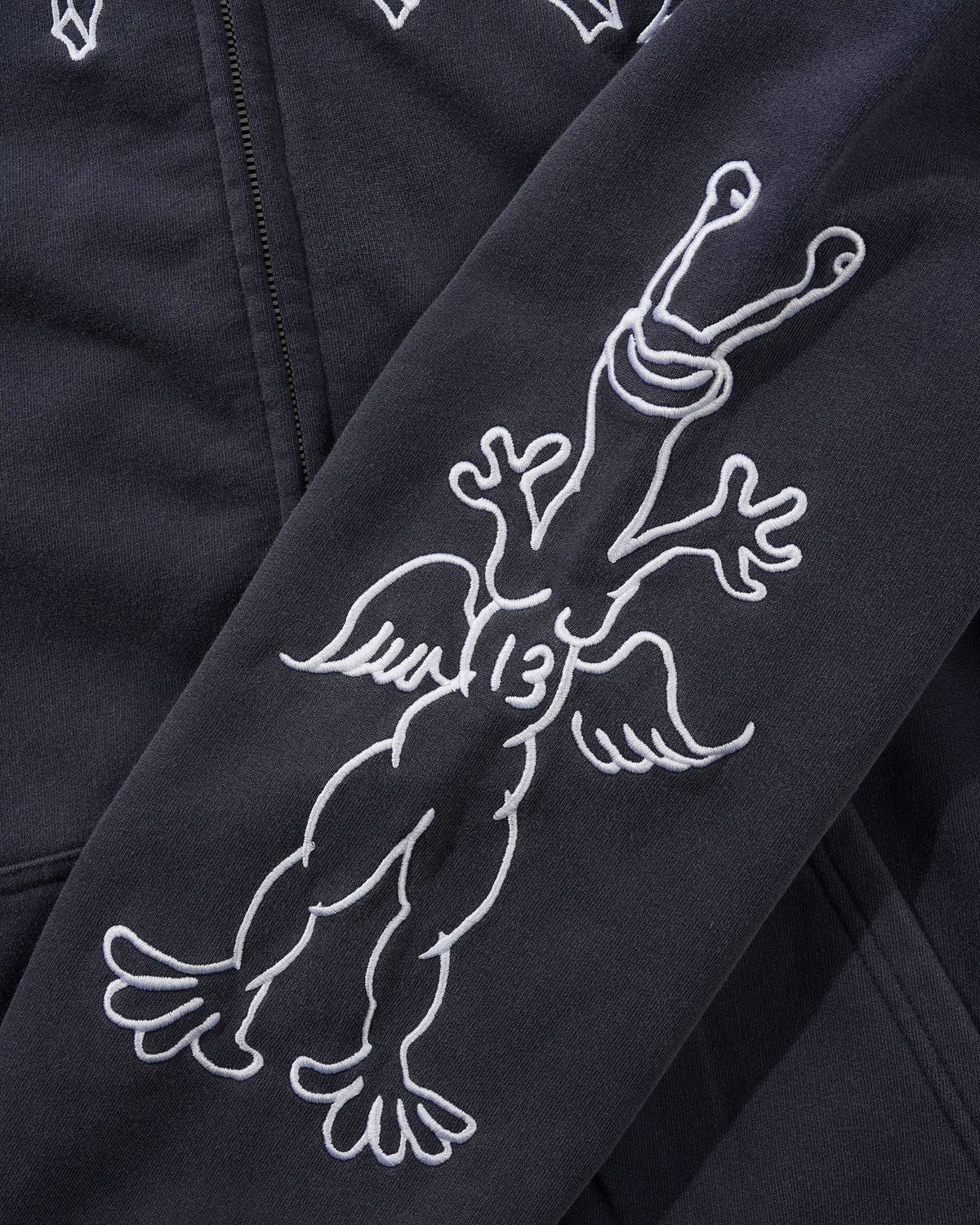 Butter - Thirteen Zip Thru Washed Navy Hoodie