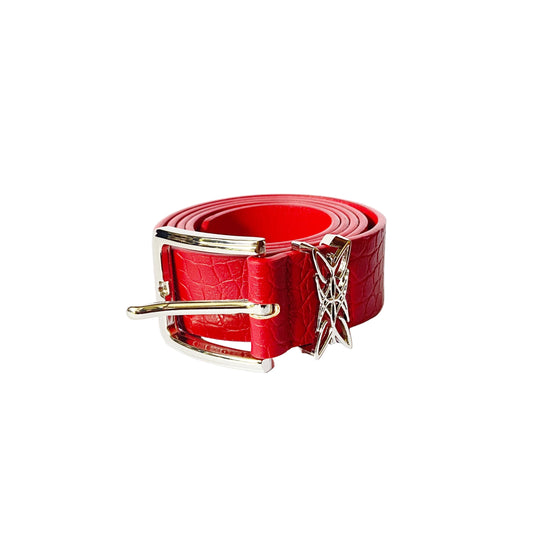 Vindicta Studios - Logo Croc Belt Cherry Red