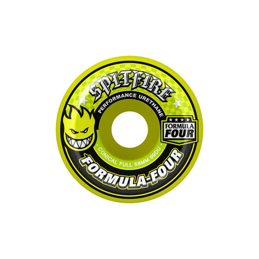 Spitfire Wheels - F4 99DU Conical Full Yellow 58mm